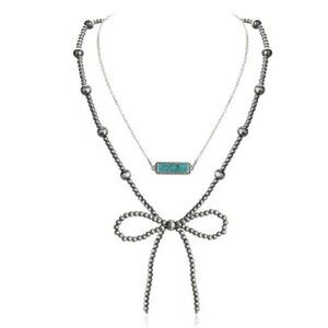 Navajo Pearl Bow Necklace Western Jewelry for Women Cowgirl Turquoise Necklaces